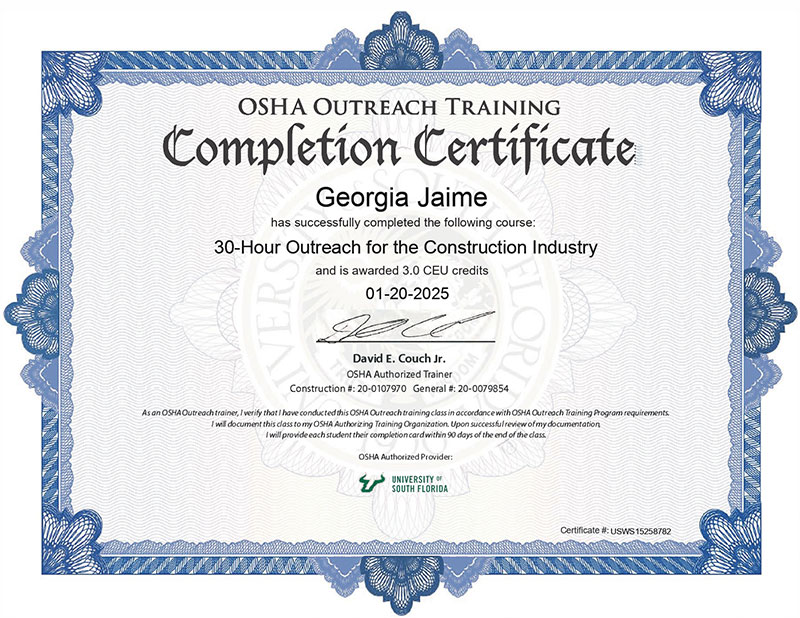 Certificate Completion