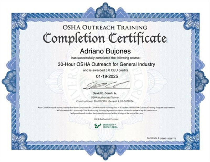 Certificate Completion